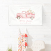 Ein kleines Pumpkin Baby Dusche rosa LKW-Banner Banner (Insitu)