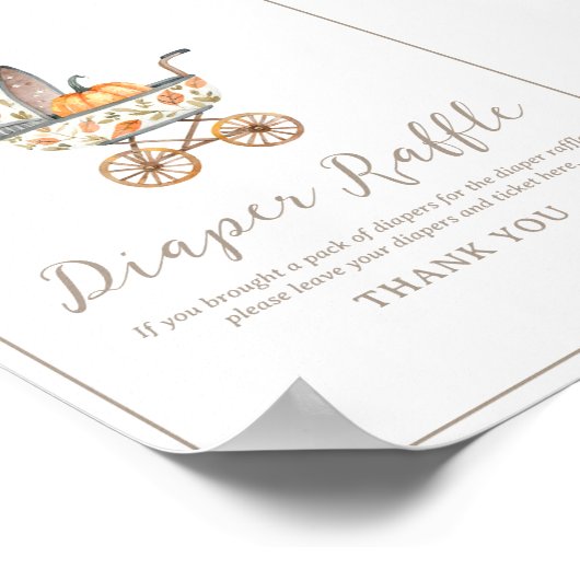 Ein kleines Pumpkin Baby Dusche Windel Raffle Schi Poster (Ecke)