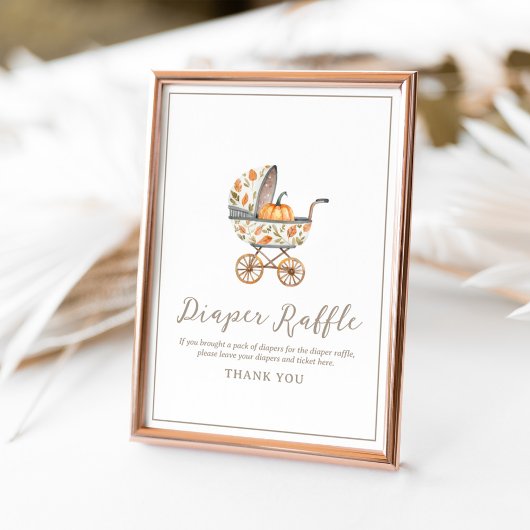 Ein kleines Pumpkin Baby Dusche Windel Raffle Schi Poster
