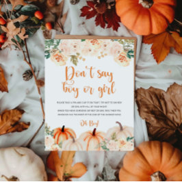 Ein kleines Pumpkin Baby Shower-Zeichen Poster