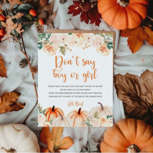 Ein kleines Pumpkin Baby Shower-Zeichen Poster