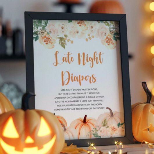 Ein kleines Pumpkin Baby Shower-Zeichen Poster