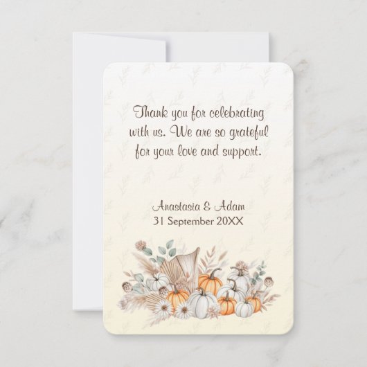 Ein kleines Pumpkin Boho Babydusche Dankeskarte (Vorderseite)
