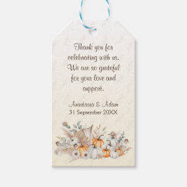 Ein kleines Pumpkin Boho Babydusche Geschenkanhänger