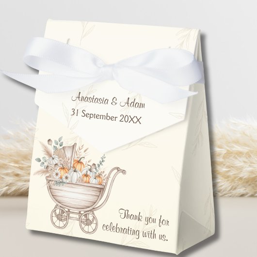 Ein kleines Pumpkin Boho Babydusche Geschenkschachtel