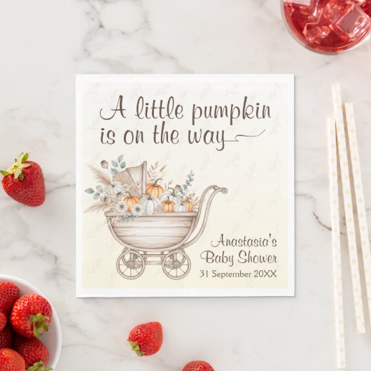 Ein kleines Pumpkin Boho Babydusche Serviette (Beispiel)