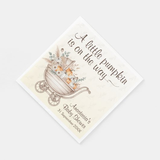 Ein kleines Pumpkin Boho Babydusche Serviette (Ecke)