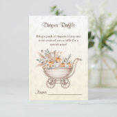 Ein kleines Pumpkin Boho Babydusche Windeln Raffle Begleitkarte (Stehend Vorderseite)