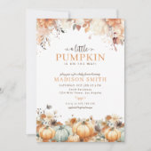 Ein kleines Pumpkin Boho Fall Baby Dusche Einladung (Vorderseite)