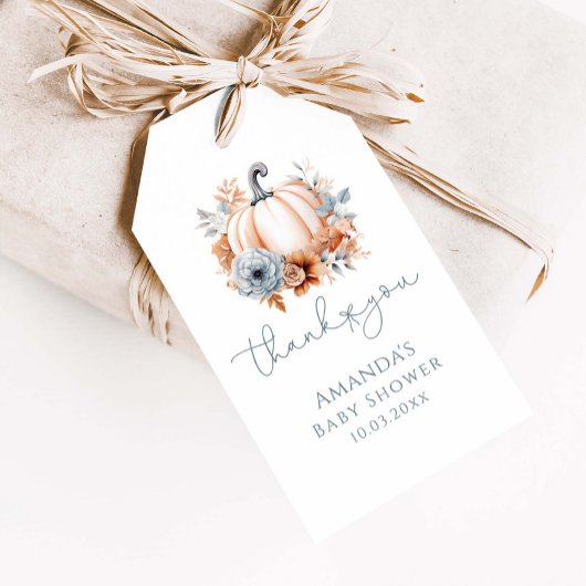 Ein kleines Pumpkin Boy Fall Baby Dusche Vielen Da Geschenkanhänger