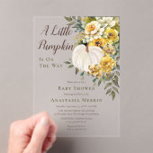 Ein kleines Pumpkin ernährt Gold Floral Baby Dusch Acryleinladungen (Insitu (Handheld))