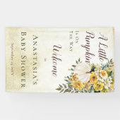 Ein kleines Pumpkin ernährt Gold Floral Baby Dusch Banner (Horizontal)