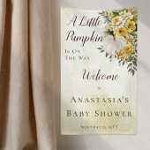 Ein kleines Pumpkin ernährt Gold Floral Baby Dusch Banner