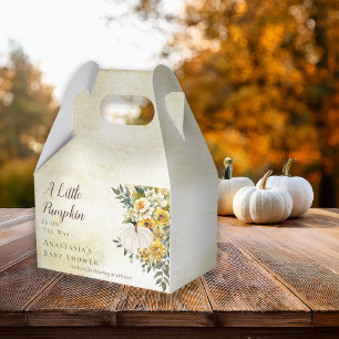 Ein kleines Pumpkin ernährt Gold Floral Baby Dusch Geschenkschachtel