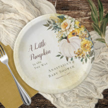 Ein kleines Pumpkin ernährt Gold Floral Baby Dusch