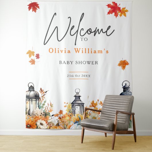 Ein kleines Pumpkin Fall Baby Dusche WELCOME SIGN Wandteppich (Beispiel)