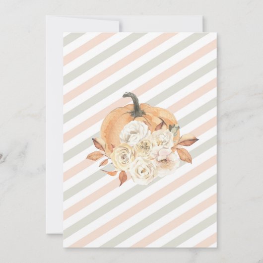 Ein kleines Pumpkin Fall Baby Duschgeschlecht neut Einladung (Rückseite)