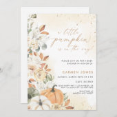 Ein kleines Pumpkin Fall Baby Duschgeschlecht neut Einladung (Vorne/Hinten)