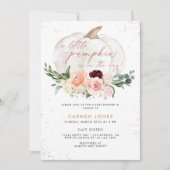 Ein kleines Pumpkin Fall Baby Duschgeschlecht neut Einladung (Vorderseite)