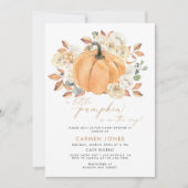 Ein kleines Pumpkin Fall Baby Duschgeschlecht neut Einladung (Vorderseite)