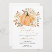 Ein kleines Pumpkin Fall Baby Duschgeschlecht neut Einladung (Vorne/Hinten)