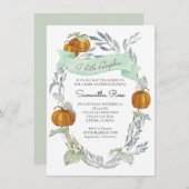 Ein kleines Pumpkin Fall Baby Duschgeschlecht neut Einladung (Vorne/Hinten)