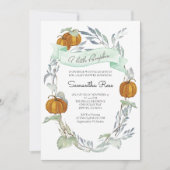 Ein kleines Pumpkin Fall Baby Duschgeschlecht neut Einladung (Vorderseite)