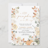 Ein kleines Pumpkin Fall Baby Duschgeschlecht neut Einladung (Vorderseite)