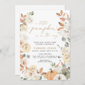 Ein kleines Pumpkin Fall Baby Duschgeschlecht neut Einladung (Vorne/Hinten)