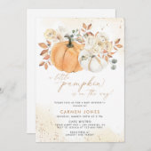 Ein kleines Pumpkin Fall Baby Duschgeschlecht neut Einladung (Vorne/Hinten)