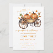 Ein kleines Pumpkin Fall Baby Duschgeschlecht neut Einladung (Vorderseite)