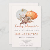 Ein kleines Pumpkin Fall Baby Duschgeschlecht neut Einladung (Vorne/Hinten)