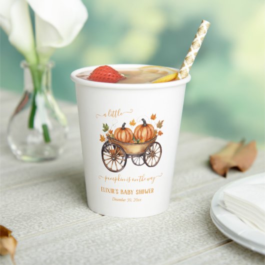 Ein kleines Pumpkin Fall Baby Duschgeschlecht neut Pappbecher (In Situ)