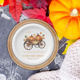 Ein kleines Pumpkin Fall Baby Duschgeschlecht neut Pappteller