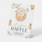 Ein kleines Pumpkin Fall Babydusche Windeln Raffle Sockelschild (Vorderseite)