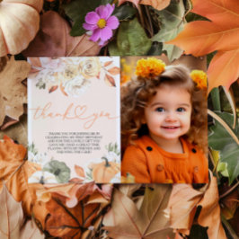 Ein kleines Pumpkin Geburtstag Foto Danke Karte