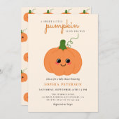 Ein kleines Pumpkin Gender Neutral Fall Baby Dusch Einladung (Vorne/Hinten)