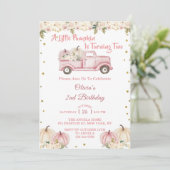 Ein kleines Pumpkin Girl 2. Geburtstag Einladung (Stehend Vorderseite)