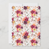 Ein kleines Pumpkin Herbst Floral Baby Dusche I Einladung (Rückseite)