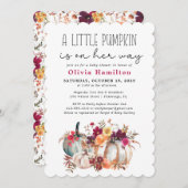 Ein kleines Pumpkin Herbst Floral Baby Dusche I Einladung (Vorne/Hinten)