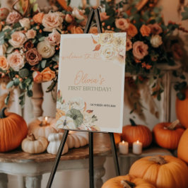 Ein kleines Pumpkin Herbst Geburtstag Begrüßungsze Poster