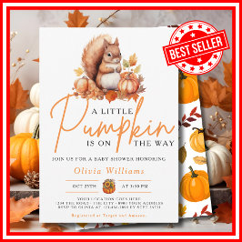Ein kleines Pumpkin Herbst Herbst SQUIRREL Baby Du Einladung