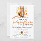 Ein kleines Pumpkin Herbst Herbst SQUIRREL Baby Du Einladung (Vorderseite)