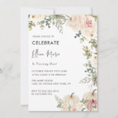 Ein kleines Pumpkin-Mädchen zum Geburtstag Einladung (Vorderseite)