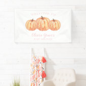 Ein kleines Pumpkin Pink Baby Dusche Begrüßungsban Banner (Insitu)