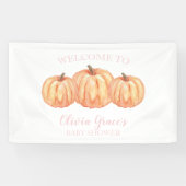 Ein kleines Pumpkin Pink Baby Dusche Begrüßungsban Banner (Horizontal)