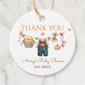 Ein kleines Pumpkin Rustic Boho Fall Baby Dusche Geschenkanhänger (Vorderseite)