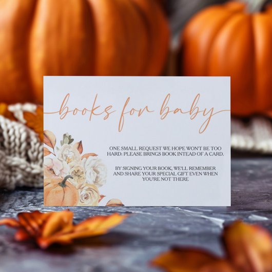 Ein kleines Puppenkürbchen Babyduschbücher für Bab Begleitkarte