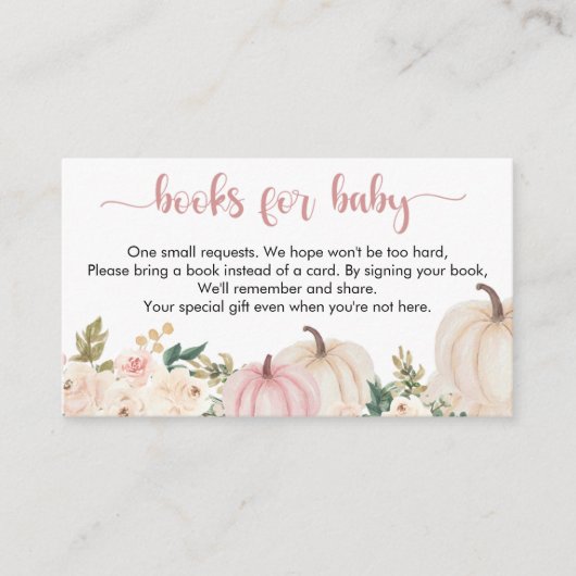 Ein kleines Puppkin-Baby-Duschbuchlein Begleitkarte (Vorderseite)