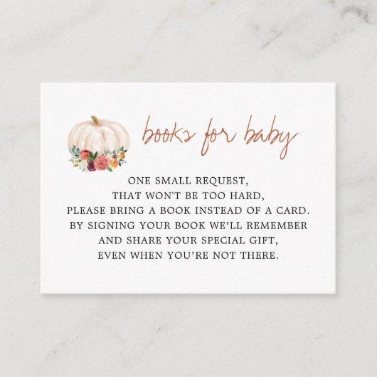 Ein kleines Puppkin-Baby-Duschbuchlein Begleitkarte (Vorderseite)